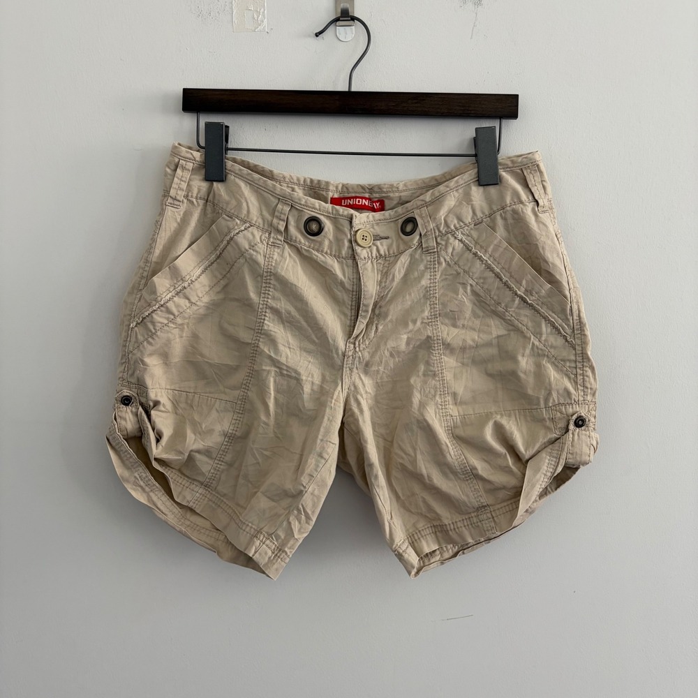 Unionbay Womens Khaki Cargo Shorts Tan Cotton Size 11 Utility Y2K Gorpcore